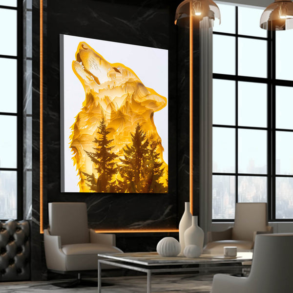 Gold Wolf Wall Art   | MusaArtGallery™