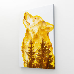 Gold Wolf Wall Art   | MusaArtGallery™