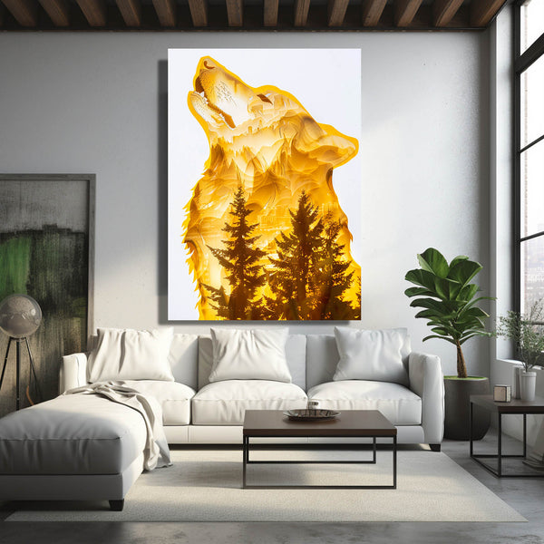 Gold Wolf Wall Art   | MusaArtGallery™