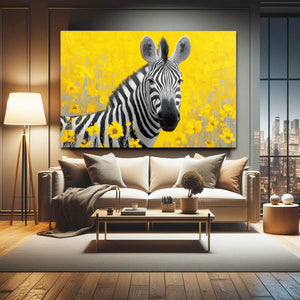Gold Zebra Canvas