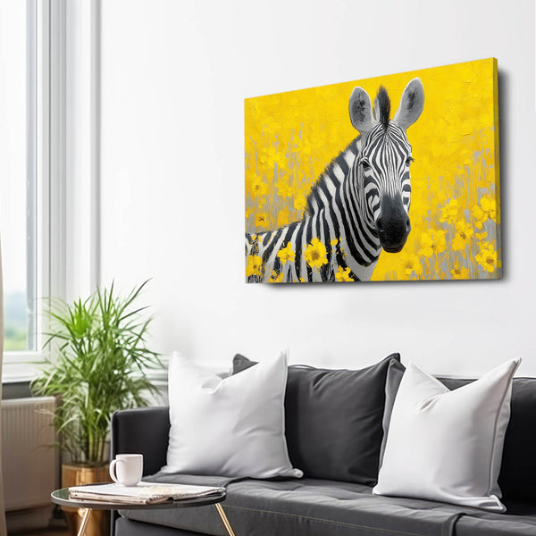 Gold Zebra Canvas