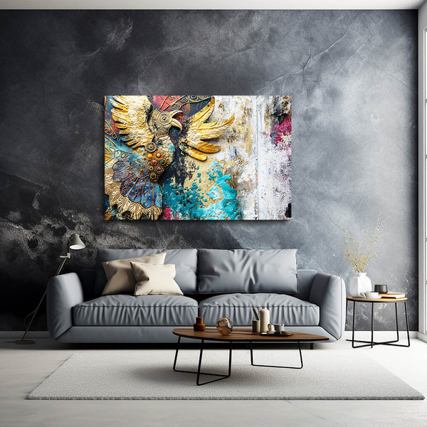 Golden Bird Mexican Wall Art | MusaArtGallery™