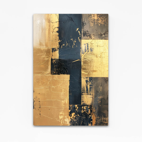 Golden Blocks Abstract Art | MusaArtGallery™