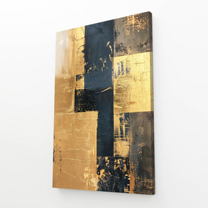 Golden Blocks Abstract Art | MusaArtGallery™