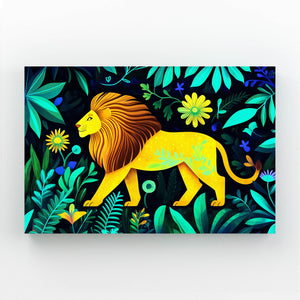 Golden Bloom Lion Wall Art | MusaArtGallery™