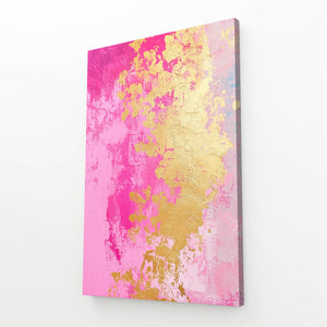 Golden Bloom Pink Abstract Art | MusaArtGallery™