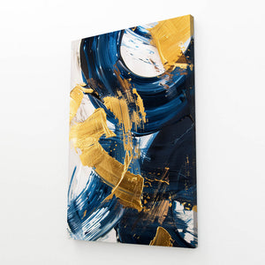 Golden Blue Abstract Art | MusaArtGallery™