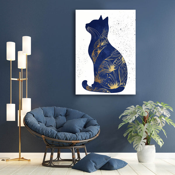 Golden Botanical Cat Art