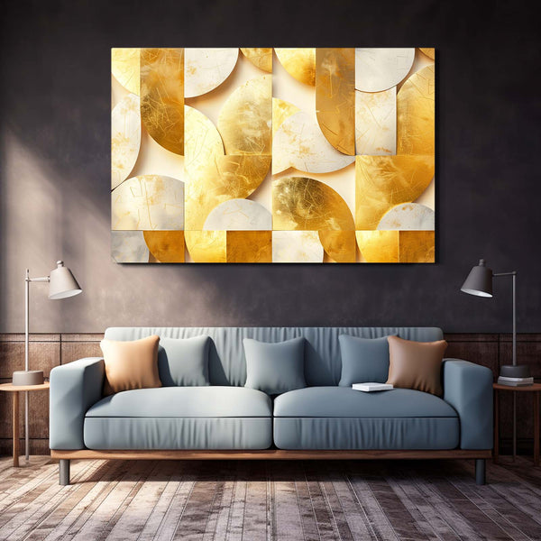 Golden Circles Abstract Art | MusaArtGallery™