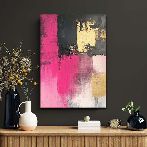 Golden Depths Pink Abstract Art | MusaArtGallery™