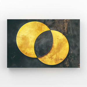 Golden Eclipse Abstract Art | MusaArtGallery™