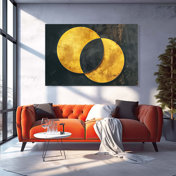 Golden Eclipse Abstract Art | MusaArtGallery™