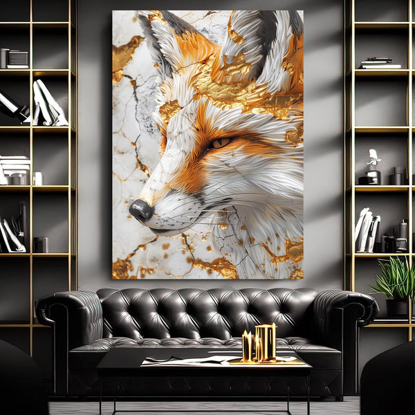 Golden Elegance Fox Art | MusaArtGallery™