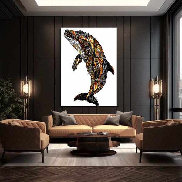 Golden Elegance Whale Art | MusaArtGallery™