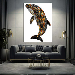 Golden Elegance Whale Art | MusaArtGallery™