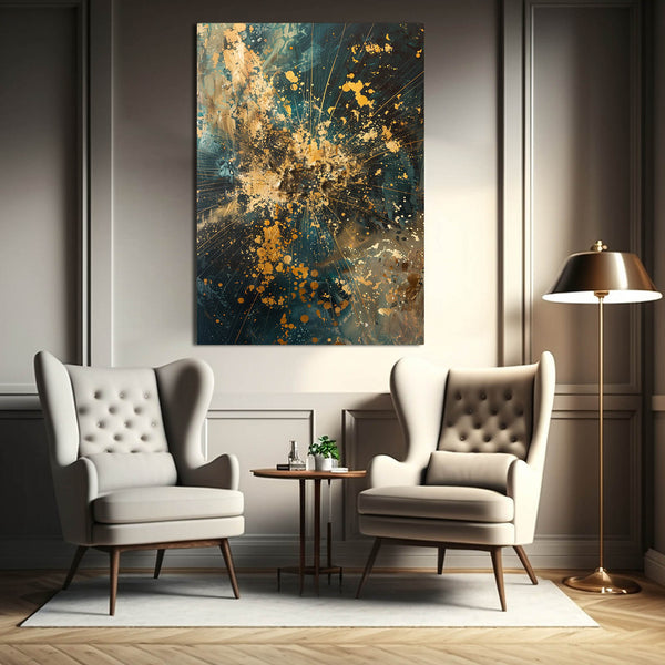 Golden Explosion Abstract Art | MusaArtGallery™