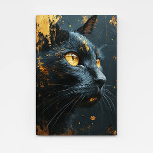 Golden Eyes Black Cat Art | MusaArtGallery™