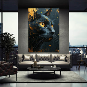 Golden Eyes Black Cat Art | MusaArtGallery™