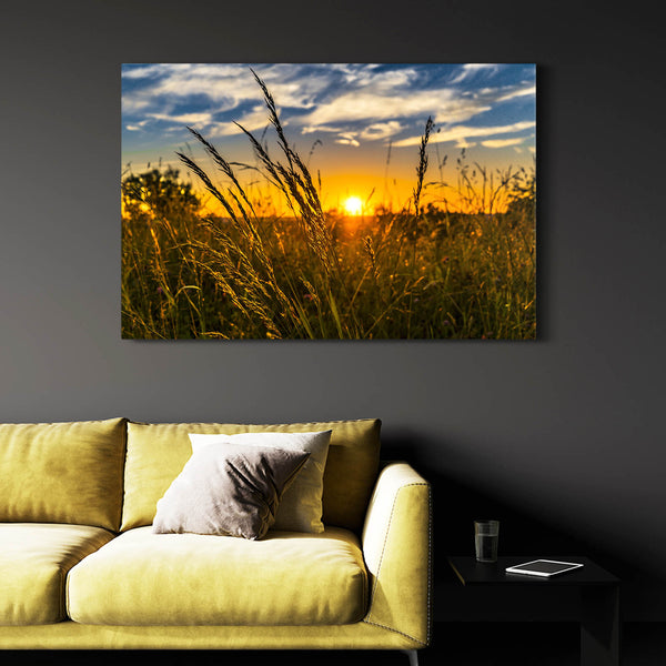 Golden Field Sunset Art | MusaArtGallery™