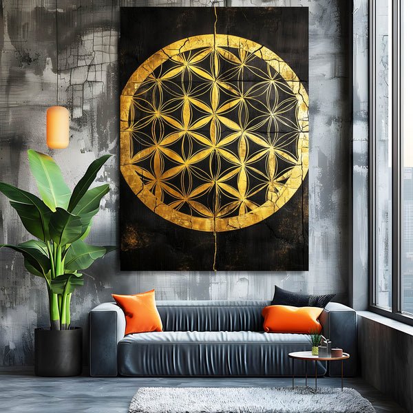 Golden Flower Of Life Art