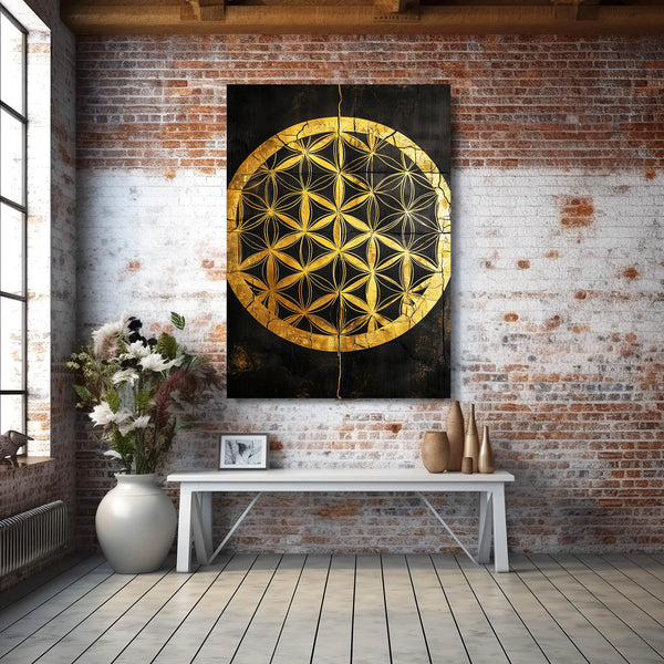 Golden Flower Of Life Art