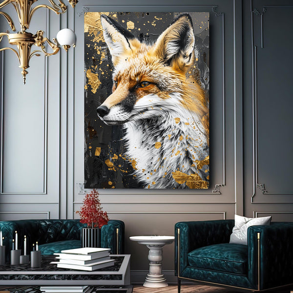 Golden Fox Portrait Fox Art | MusaArtGallery™