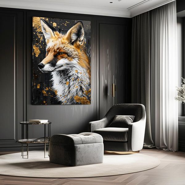 Golden Fox Portrait Fox Art | MusaArtGallery™