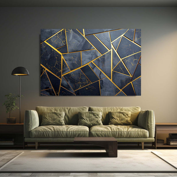 Golden Fractures Abstract Art | MusaArtGallery™