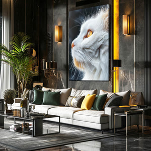 Golden Gaze Cat Art | MusaArtGallery™
