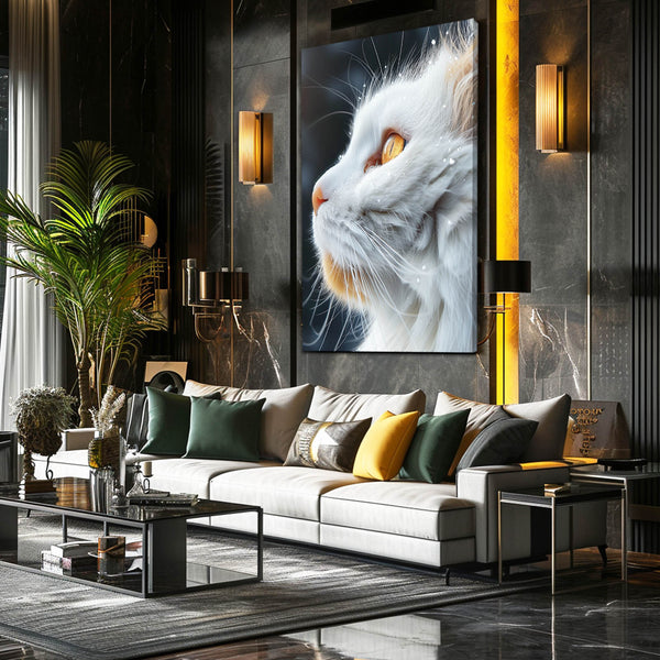 Golden Gaze Cat Art | MusaArtGallery™