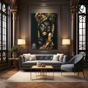 Golden Gaze Cool Wall Art | MusaArtGallery™