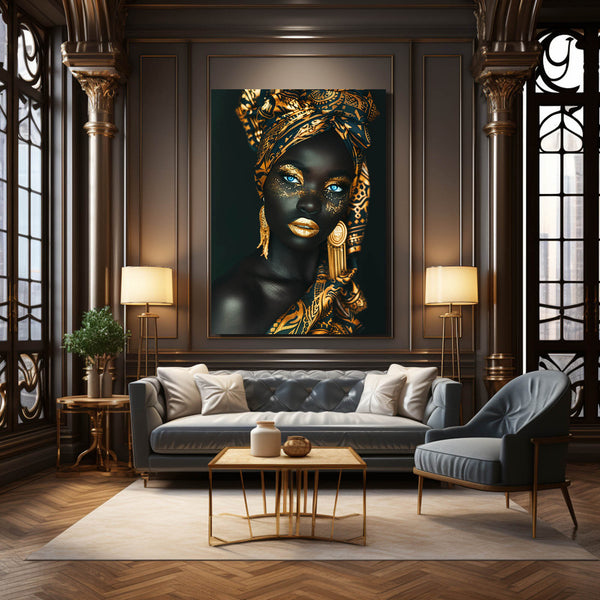 Golden Gaze Cool Wall Art | MusaArtGallery™