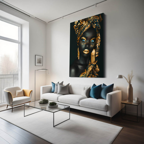 Golden Gaze Cool Wall Art | MusaArtGallery™