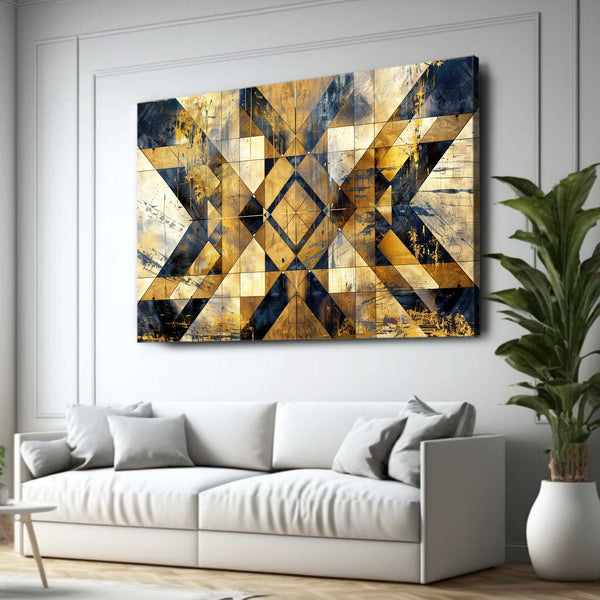 Golden Geometric Abstract Art | MusaArtGallery™