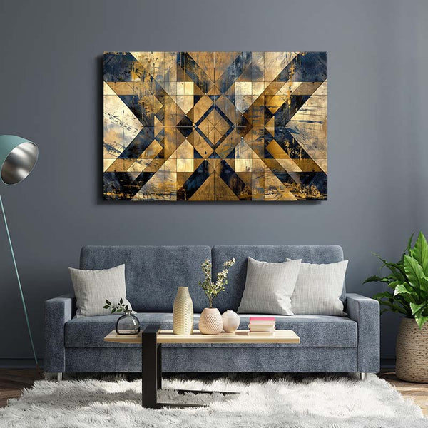 Golden Geometric Abstract Art | MusaArtGallery™