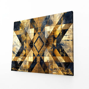 Golden Geometric Abstract Art | MusaArtGallery™