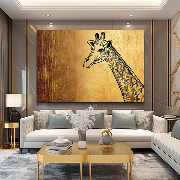 Golden Giraffe Print