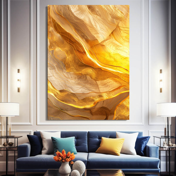 Golden Glow Abstract Art | MusaArtGallery™