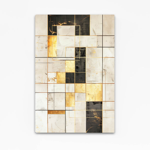 Golden Grids Abstract Art | MusaArtGallery™