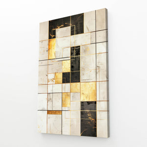 Golden Grids Abstract Art | MusaArtGallery™