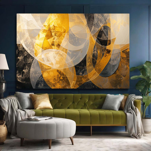 Golden Harmony Abstract Art | MusaArtGallery™