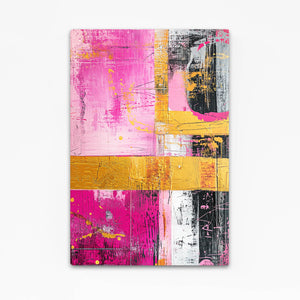 Golden Harmony Pink Abstract Art | MusaArtGallery™