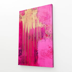 Golden Horizon Pink Abstract Art | MusaArtGallery™