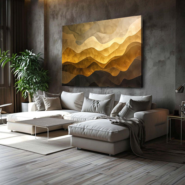 Golden Horizons Abstract Art | MusaArtGallery™