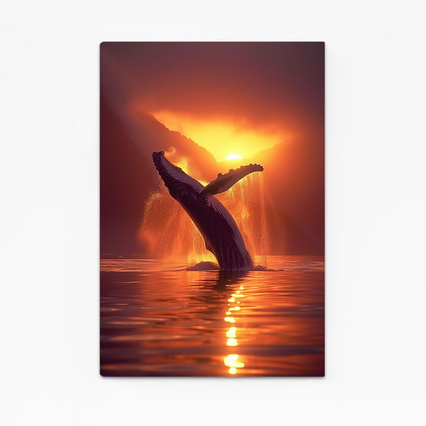 Golden Hour Whale Art | MusaArtGallery™