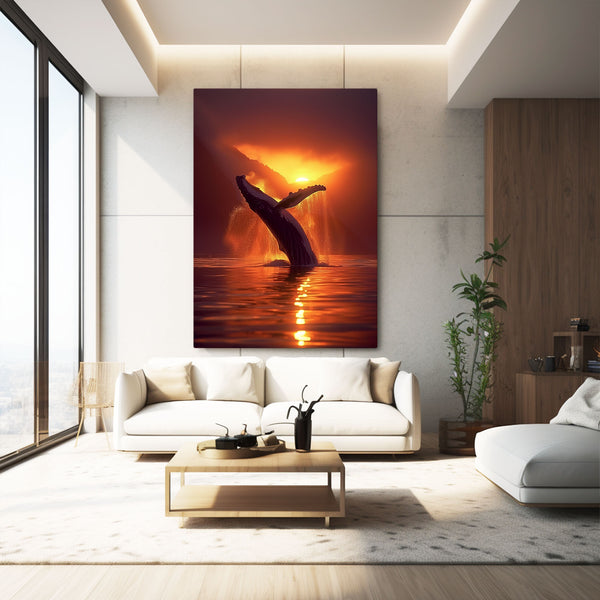 Golden Hour Whale Art | MusaArtGallery™