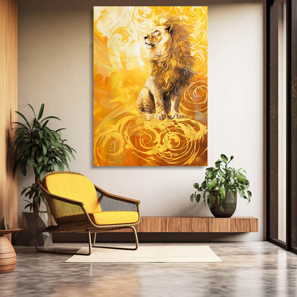 Golden Lion Wall Art | MusaArtGallery™