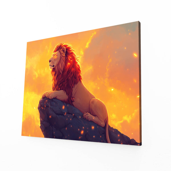 Golden Majesty Lion Wall Art | MusaArtGallery™