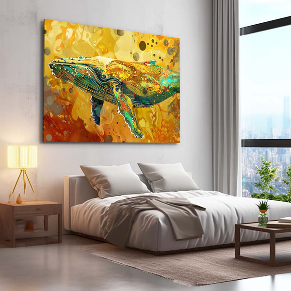 Golden Majesty Whale Art | MusaArtGallery™