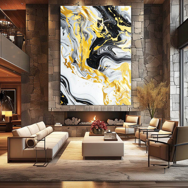 Golden Marble Abstract Art | MusaArtGallery™